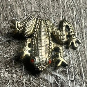 Bronze Retro Frog Pin Brooch